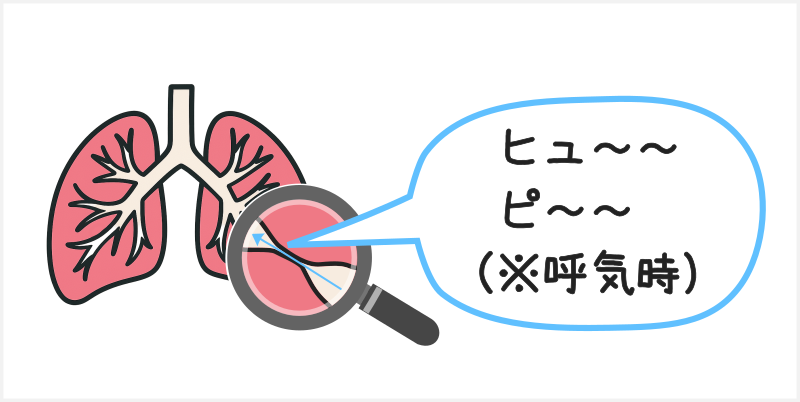 呼吸音の異常(副雑音）①笛声音（wheeze）